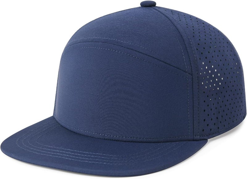 FEINION Men Flat Brim Adjustable Performance Hat Snapback Laser Perforated Baseball Cap - Image 2